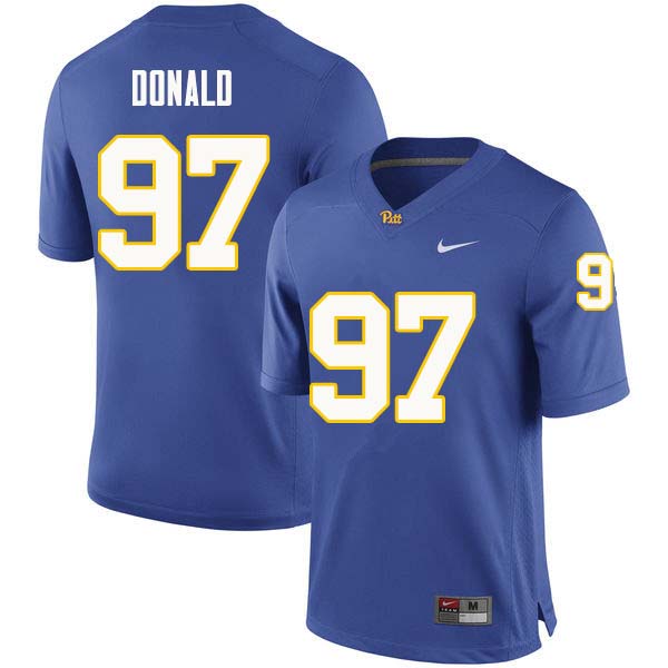 Men #97 Aaron Donald Pittsburgh Panthers College Football Jerseys Sale-Royal